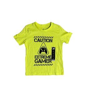 ADTN Shirt Youth Boys 6 Yellow Caution Extreme Gamer Graphic Tshirt